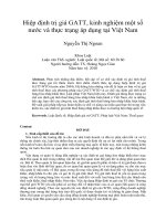 Hiệp định trị giá GATT, kinh nghiệm một số nước và thực trạng áp dụng tại việt nam