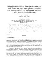 Biện pháp quản lý hoạt động dạy học chương trình trung học phổ thông ở trung tâm giáo dục thường xuyên ngô quyền thành phố hải phòng trong giai đoạn hiện nay