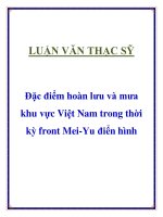 Đặc điểm hoàn lưu và mưa khu vực Việt Nam trong thời kỳ front Mei-Yu điển hình
