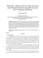 Khắc phục những sai lầm của học sinh trong quá trình giải bài tập hóa học phần kim loại lớp 12 trung học phổ thông