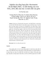 Nghiên cứu tổng hợp gốm akermanite 2cao mgo 2sio2 và ảnh hưởng của oxit tio2, zro2 đến cấu trúc và tính chất của gốm