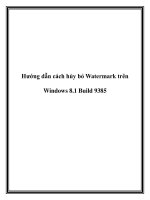 Tài liệu Hướng dẫn cách hủy bỏ Watermark trên Windows 8.1 Build 9385 pdf