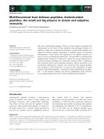 Tài liệu Báo cáo khoa học: Multifunctional host defense peptides: Antimicrobial peptides, the small yet big players in innate and adaptive immunity docx