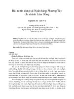 Rủi ro tín dụng tại ngân hàng phương tây chi nhánh lâm đồng