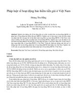 Pháp luật về hoạt động bảo hiểm tiền gửi ở việt nam