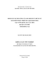 Khảo Sát Sự Hài Lòng Và Đề Xuất Giải Pháp Phát Triển Du Lịch Sinh Thái Tại Vườn Quốc Gia Cát Tiên, Huyện Tân Phú, Tỉnh Đồng Nai - Nguyễn Thị Thanh Trúc