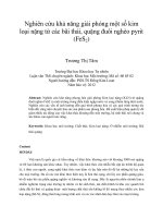 Nghiên cứu khả năng giải phóng một số kim loại nặng từ các bãi thải, quặng đuôi nghèo pyrit (fes2)