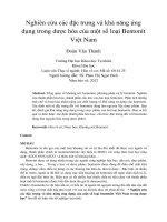 Nghiên cứu các đặc trưng và khả năng ứng dụng trong dược hóa của một số loại bentonit việt nam