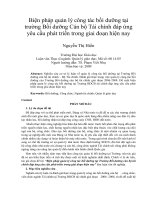 Biện pháp quản lý công tác bồi dưỡng tại trường bồi dưỡng cán bộ tài chính đáp ứng yêu cầu phát triển trong giai đoạn hiện nay