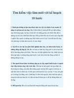 Tài liệu Tìm kiếm việc làm mới với kế hoạch 10 bước pptx