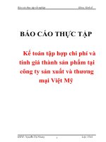 Kế toán tập hợp chi phí và tính giá thành sản phẩm tại công ty sản xuất và thương mại Việt Mỹ