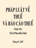 Tài liệu Pháp luật về thuế và báo cáo thuế ppt