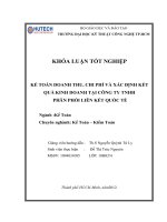 Kế toán doanh thu, chi phí và xác định kết quả kinh doanh tại Công ty TNHH Phân phối liên kết quốc tế