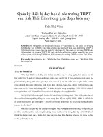 Quản lý thiết bị dạy học ở các trường THPT của tỉnh thái bình trong giai đoạn hiện nay