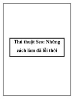 Tài liệu Thủ thuật Seo: Những cách làm đã lỗi thời pot