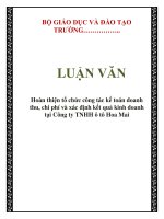 Bước hoàn thiện tổ chức công tác kế toán doanh thu, chi phí và xác định kết quả kinh doanh tại Công ty TNHH ô tô Hoa Mai