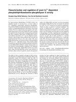 Tài liệu Báo cáo Y học: Characterization and regulation of yeast Ca2+-dependent phosphatidylethanolamine-phospholipase D activity docx