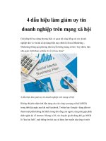 Tài liệu 4 dấu hiệu làm giảm uy tín doanh nghiệp trên mạng xã hội pdf