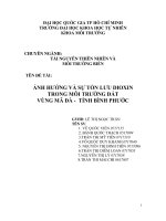 Ảnh hưởng và sự tồn lưu đioxin trong môi trường đất vùng mã đà - tỉnh bình phước