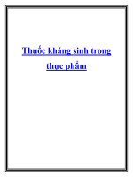 Tài liệu Thuốc kháng sinh trong thực phẩm ppt