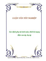 xác định phụ tải tính toán, thiết kế mạng điện cao áp, hạ áp