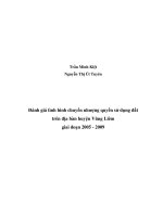 Tài liệu Đề tài: Đánh giá tình hình chuyển nhượng quyến sử dụng đất trên địa bạn huyện Vũng Liêm giai đoạn 2005-2009 pdf