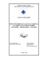 Tài liệu LUẬN VĂN TỐT NGHIỆP PHÂN TÍCH HIỆU QUẢ SẢN XUẤT, DỊCH VỤ CỦA HỢP TÁC XÃ NÔNG NGHIỆP TÂN THỚI 1 – PHONG ĐIỀN – CẦN THƠ doc