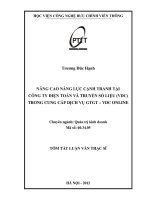 Nâng cao năng lực cạnh tranh tại công ty điện toán và truyền số liệu (VDC) trong cung cấp dịch vụ GTGT   VDC online