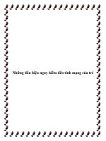 Tài liệu Những dấu hiệu nguy hiểm đến tính mạng của trẻ potx