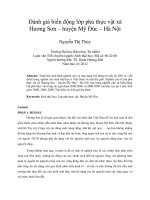 Đánh giá biến động lớp phủ thực vật xã hương sơn – huyện mỹ đức – hà nội