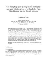 Các biện pháp quản lý công tác bồi dưỡng đội ngũ giáo viên trung học cơ sở thành phố nam định đáp ứng yêu cầu đổi mới giáo dục