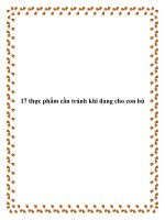 Tài liệu 17 thực phẩm cần tránh khi đang cho con bú pdf