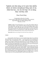 Nghiên cứu khả năng xử lý nước thải nhiễm thuốc nổ nhóm nitrophenol bằng một số tác nhân hóa học, xúc tác kết hợp với sử dụng thực vật thủy sinh