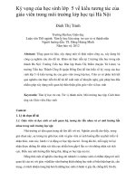 Kỳ vọng của học sinh lớp 5 về kiểu tương tác của giáo viên trong môi trường lớp học tại hà nội