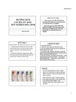 Cách lấy bệnh phẩm xét nghiệm hóa sinh