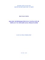 Khai thác mô hình IQQM tính toán cân bằng nước hệ thống lưu vực sông Kiến Giang, tỉnh Quảng Bình