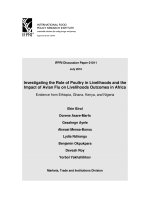 Tài liệu Investigating the Role of Poultry in Livelihoods and the Impact of Avian Flu on Livelihoods Outcomes in Africa docx