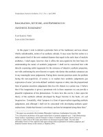 Tài liệu IMAGINATION, ATTITUDE, AND EXPERIENCE IN AESTHETIC JUDGEMENT pptx