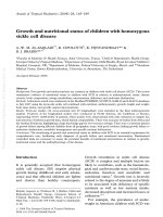 Tài liệu Growth and nutritional status of children with homozygous sickle cell disease ppt
