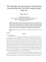 Phát triển đội ngũ cán bộ quản lý trường trung học phổ thông tỉnh thái bình trong giai đoạn hiện nay