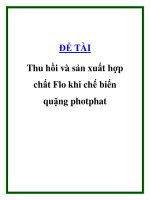 thu hồi và sản xuất hợp chất flo khi chế biến quặng photphat
