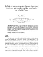 Triển khai ứng dụng mô hình ecomsed tính toán vận chuyển trầm tích lơ lửng khu vực cửa sông ven biển hải phòng
