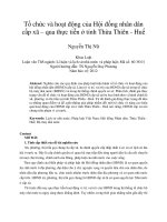 Tổ chức và hoạt động của hội đồng nhân dân cấp xã – qua thực tiễn ở tỉnh thừa thiên   huế