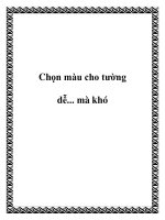 Tài liệu Chọn màu cho tường dễ... mà khó ppt