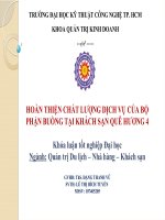 hoàn thiện chất lượng dịch vụ và của bộ phận buồng tại khách sạn quê hương