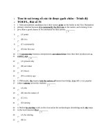 Tài liệu Đề thi và đáp án tiếng anh trình độ TOEFL - Tìm từ sai trong số các từ được gạch chân - Đề 51 ppt