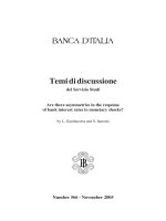 Tài liệu Temi di discussione: Are there asymmetries in the response of bank interest rates to monetary shocks? pdf