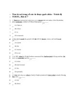 Tài liệu Đề thi và đáp án tiếng anh trình độ TOEFL - Tìm từ sai trong số các từ được gạch chân - Đề 7 docx