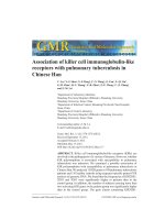 Tài liệu Association of killer cell immunoglobulin-like receptors with pulmonary tuberculosis in Chinese Han pdf