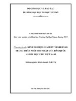 Kinh nghiệm giảm bất bình đẳng trong phân phối thu nhập của hàn quốc và bài học kinh nghiệm cho việt nam